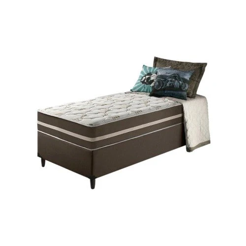 cama box + colchão de solteiro classic molas ensacadas 88x188x61cm