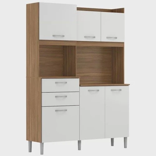 armário de cozinha 6 portas 2 gavetas harmonia demobile