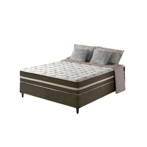 cama box + colchão de casal classic molas ensacadas 138x188x61cm