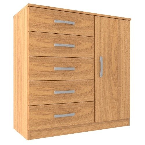 cômoda 5 gavetas 1 porta zurique evidência móveis