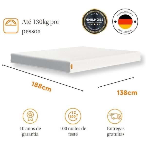colchão casal emma one light – firme e ortopédico com máxima durabilidade