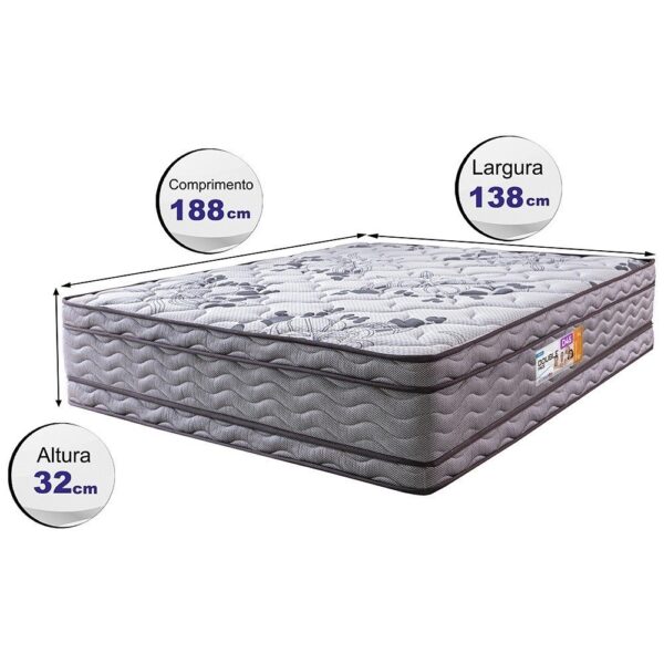colchão casal ortopédico 138x188x32 double face espuma d45 cinza