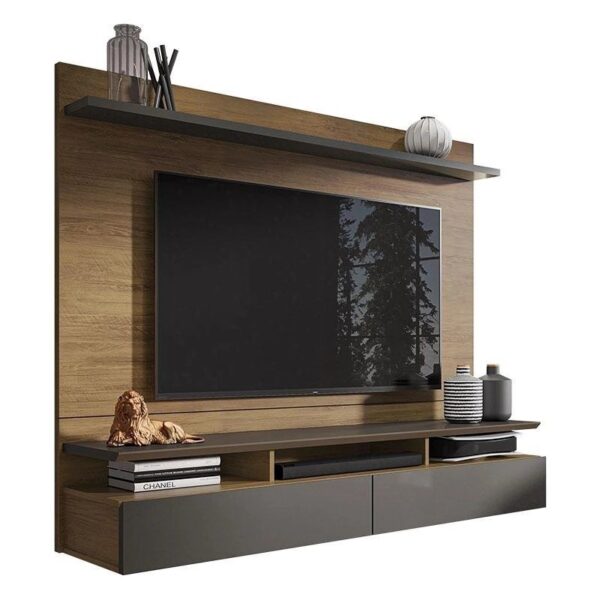 painel para tv home suspenso noruega freijó grafite perolizado