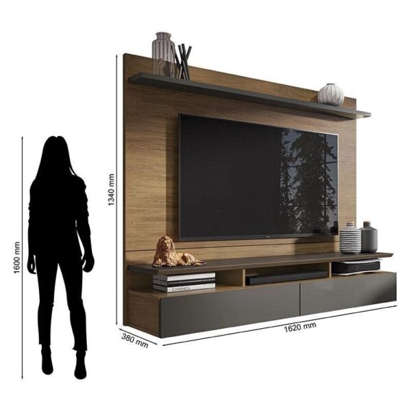 painel para tv home suspenso noruega freijó grafite perolizado