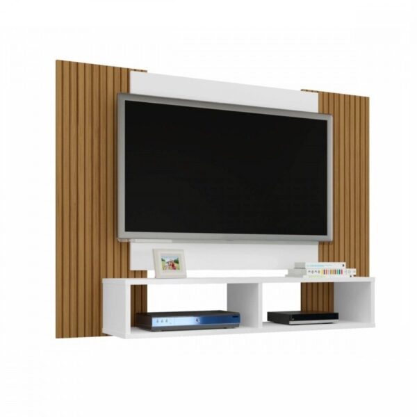 painel para tv até 48 polegadas com 2 nichos navi pintura ripado bechara
