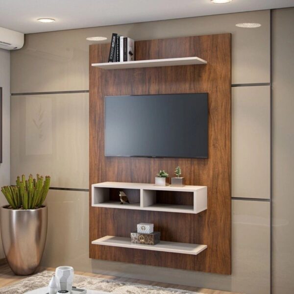 painel para tv até 43 polegadas byte imbuia off white viero